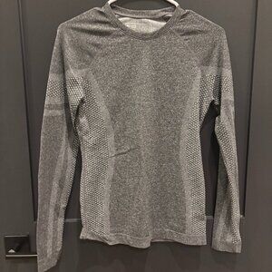 Figs Seamless Underscrub Compression Top Long Sleeve Grey Small